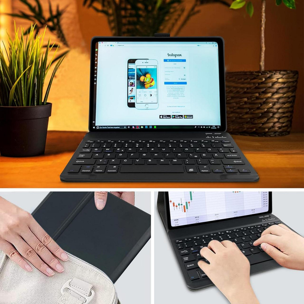 Клавіатурний чохол для Lenovo Tab M10 Plus (3rd Gen) 10.61" TB125FU/TB128FU/TB128XU QWERTZ знімний бездротовий чорний Київ - фото 5