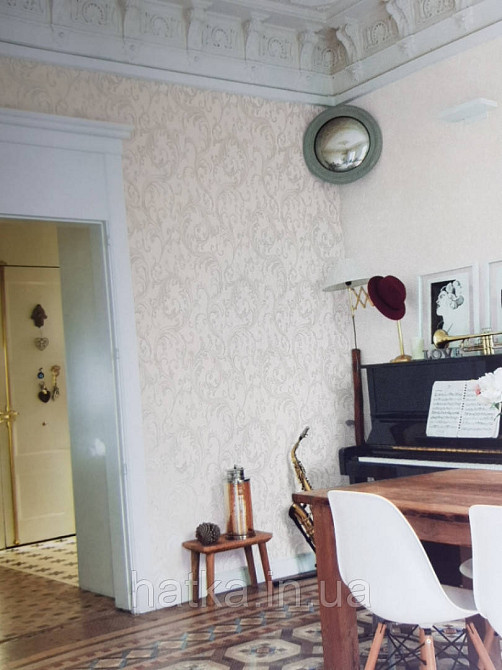 Шпалери вінілові на паперовій основі Sirpi Italian Silk 7 вензель бежевий великий основа під штукатурку Київ - фото 1