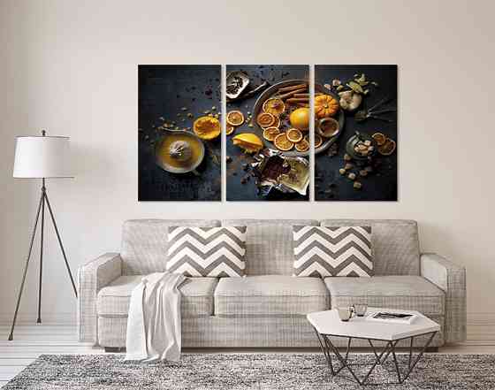 Модульная картина в гостиную / спальню  Цитрусові     ART-086_3A Киев