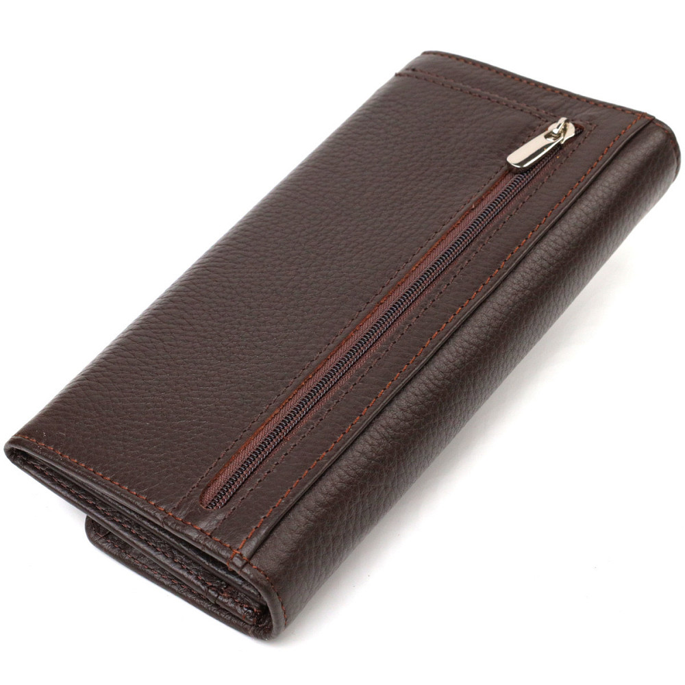 Женский кошелек с удобным функционалом кожаный CANPELLINI 21723 Коричневый Киев - изображение 9