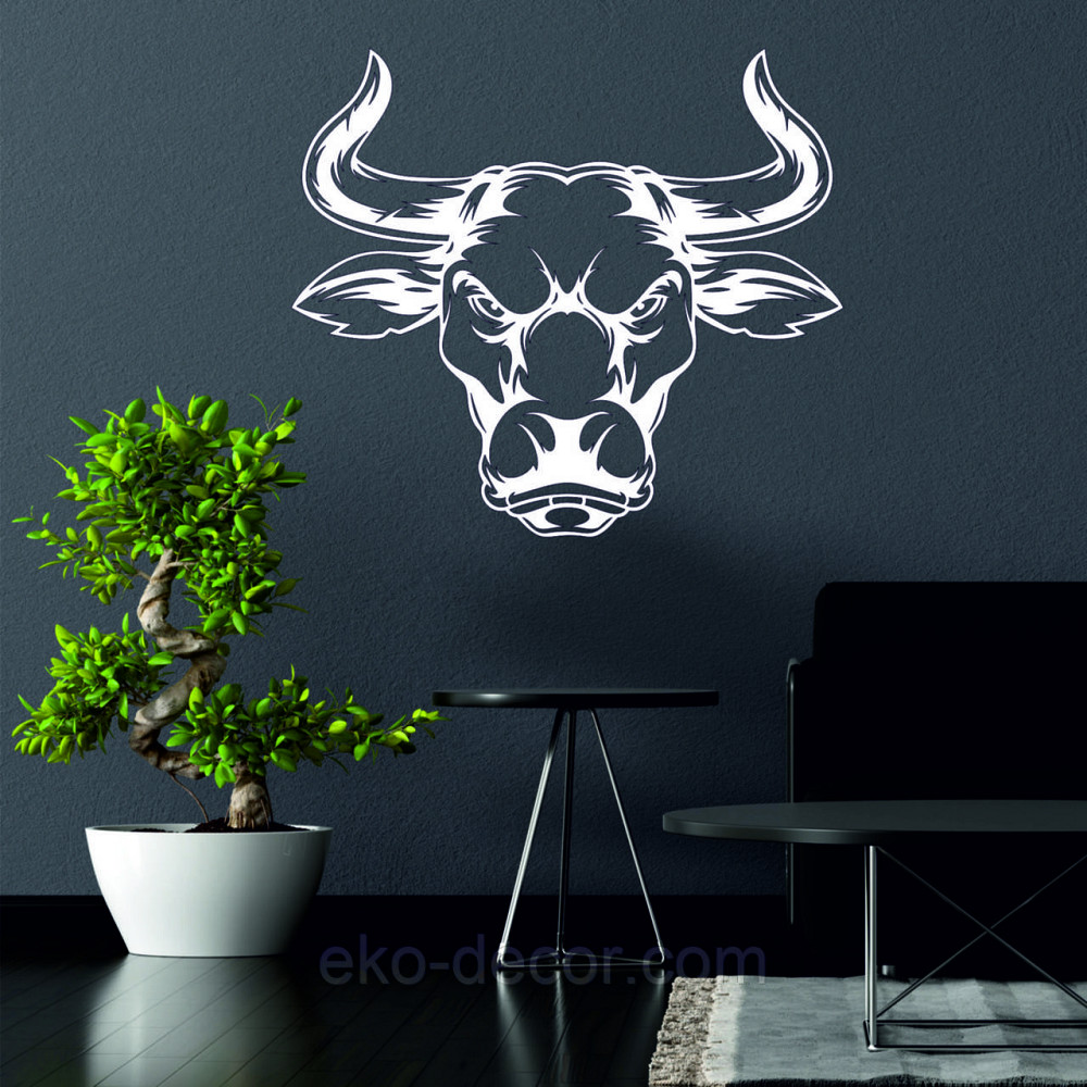 Декоративне настінне Панно «Бик», Декор на стіну 90*80 см, Білий Київ - фото 1