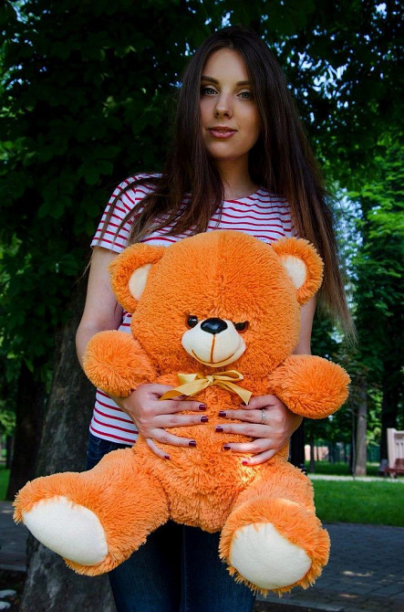 Плюшевий ведмедик М'яка іграшка Томии 65 см Карамельний Тернопіль - фото 3