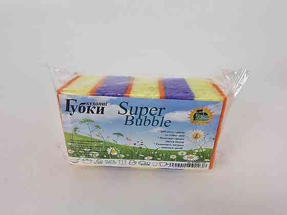 Губка кухонна для посуду 5 шт. Super Bubble (Супер Торба) (1 пачка) Харків