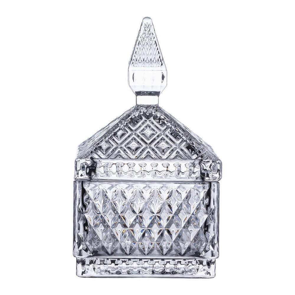 Стеклянная конфетница с крышкой квадратная 15 см Киев - изображение 4