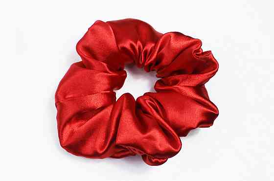 Об'ємна гумка для волосся атласна Червоний Харків