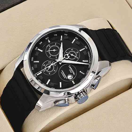 Часы мужские механические Carnival Genius Prestige Black (2 ремешка) Винница
