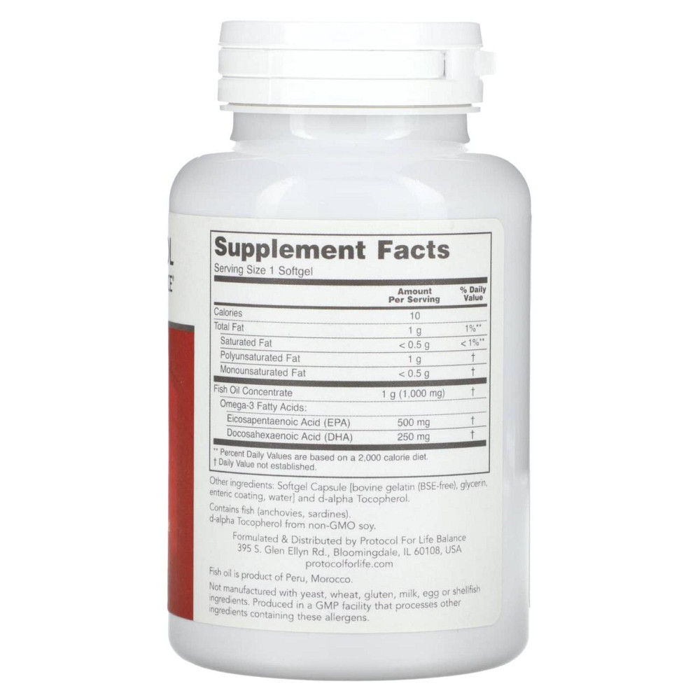 Омега-3 Ультра (риб'ячий жир) Protocol for Life Balance Ultra Omega-3 500 ЭПК/250 ДГК 90 капс Київ - фото 2