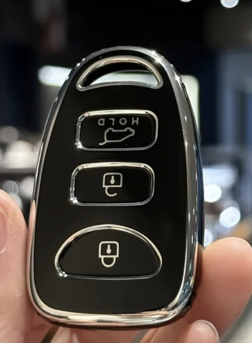 Защитный чехол для автомобильного ключа Hyundai Kia Черный с серебром Смела - изображение 3