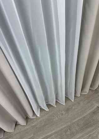 Шторна тканина блекаут, колекція "Midnight" колір сіро-бежевий 1672ш Київ