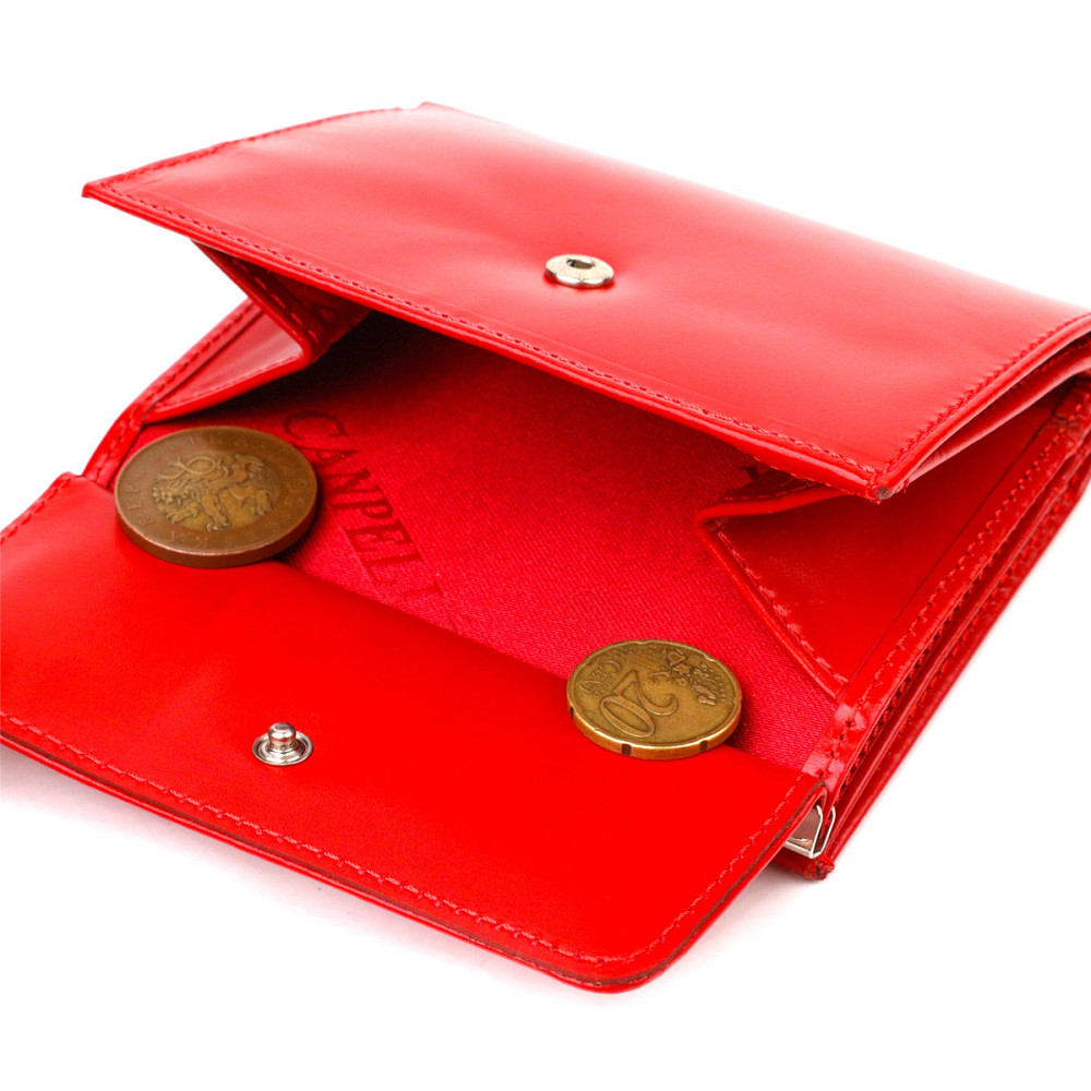 Яркий кошелек для женщин среднего размера из натуральной гладкой кожи CANPELLINI 21814 Красный Киев - изображение 5