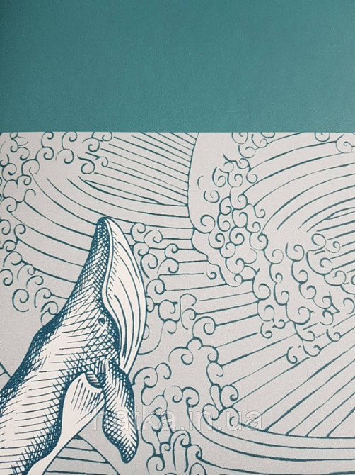 Шпалери флізелінові дитячі Caselio Our Planet морі дельфіни кити черепахи смарагдові Київ - фото 2