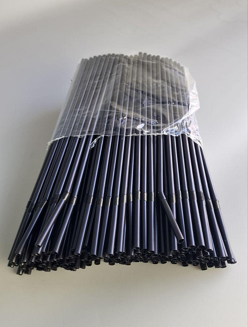 Трубочка d4.8-24см чорна з гофрою (200 шт) Харків - фото 2