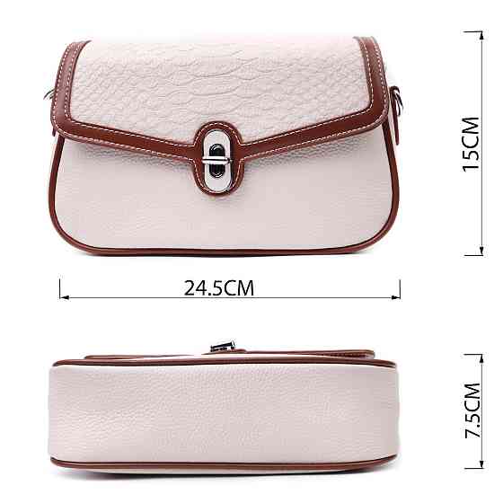 Красивая женская сумка на лето с фактурным клапаном из натуральной кожи Vintage 22623 Белая Киев