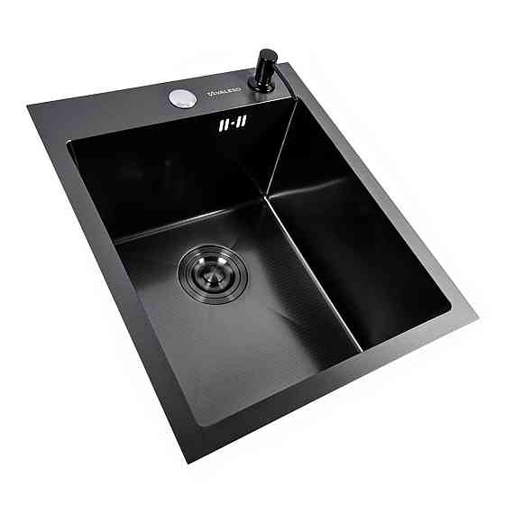 Кухонна мийка з нержавіючої стал чорна DECOR VALESO Handmade Коломыя