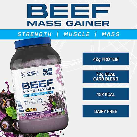 Гейнер Applied Nutrition Beef Mass Gainer 3130 г, BLACKCURRANT MILLIONS Луцк