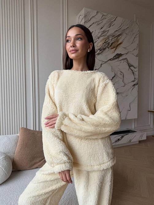 Жіноча махрова піжама Teddy Бежевий 48/52 Харків - фото 2