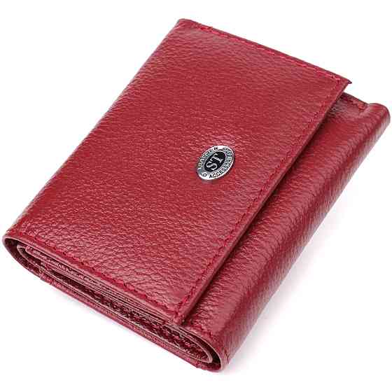 Мініатюрний жіночий гаманець із натуральної шкіри ST Leather 23082 Бордовий Київ