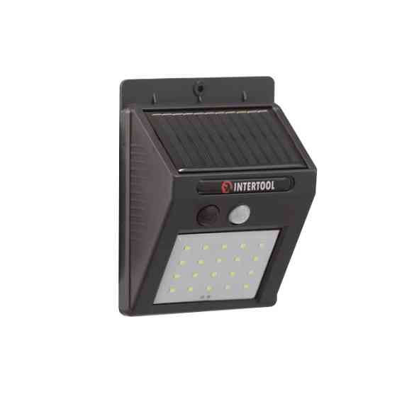 Світильник акумуляторний настінний 20 SMD, вуличний, сонячна панель, датчик руху INTERTOOL LB-0112 Київ