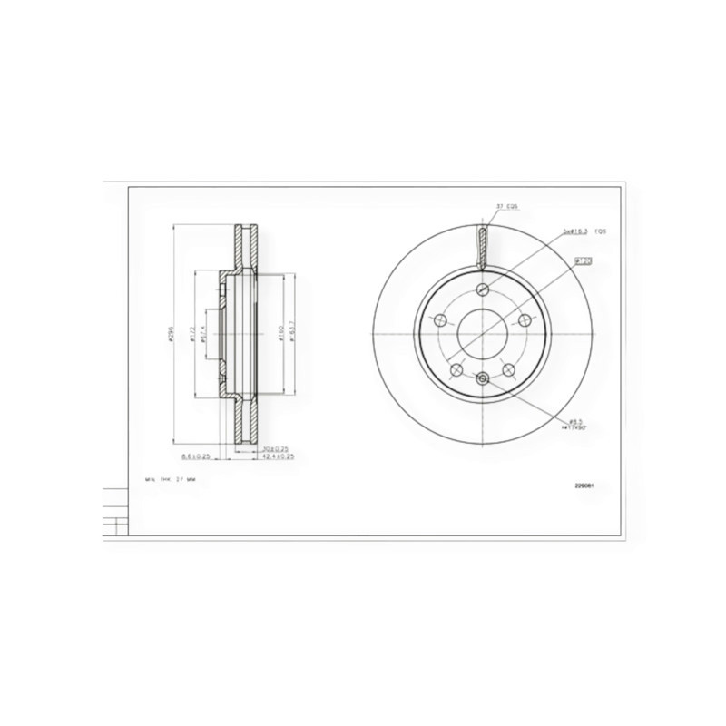 Диск Opel Insignia A, Chevrolet Malibu передній (d296x30mm) гальмівний Мукачево - фото 1