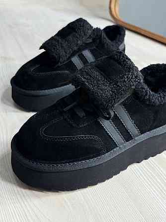 Ботинки женские Hengji 009-1 угги замшевые на меху черные, 39, 24,5 см Киев