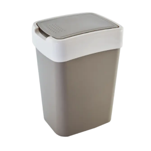 Відро для сміття 45л пластик какао/біла троянда Євро Алеана Житомир - фото 1