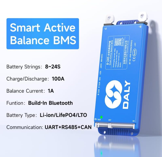 Universal BMS smart плата DaLy LiFePO4 8-24S 40A з Bluetooth + CAN + активний баланс 1A Розумна система управління будинком (BMS) Київ