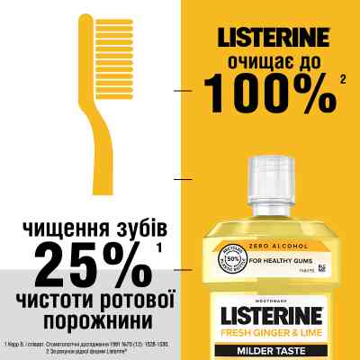 Ополаскиватель для полости рта Listerine Свежесть имбиря и лайма 500 мл (3574661562056) Винница