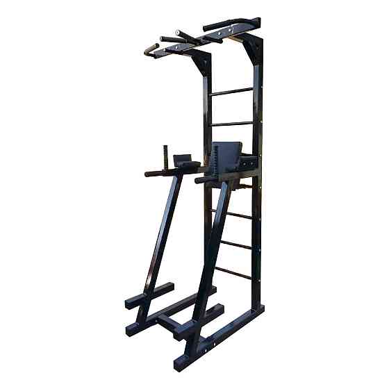 Турник + пресс + брусья напольная стойка 60х60 мм KZ-837 Черный Спортивные стенки и турники для дома разборная Киев