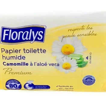Вологий туалетний папір Floralys Premium Camomille & Aloe Vera 80 шт Львів - фото 1