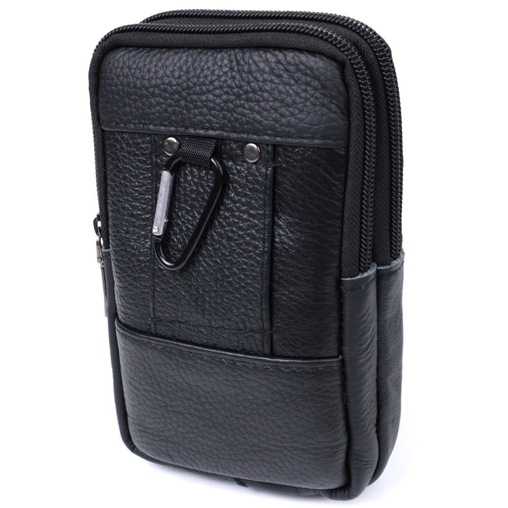 Чоловіча сумка на пояс із натуральної шкіри Чорний (Vintage) Київ - фото 12