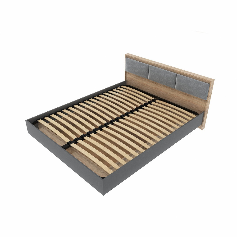 Ліжко двоспальне з підйомним механізмом Еверест Сіті-1600 200,5х168,8х82,6 см Дуб сонома/Графіт (DTM-071086) Львів - фото 5