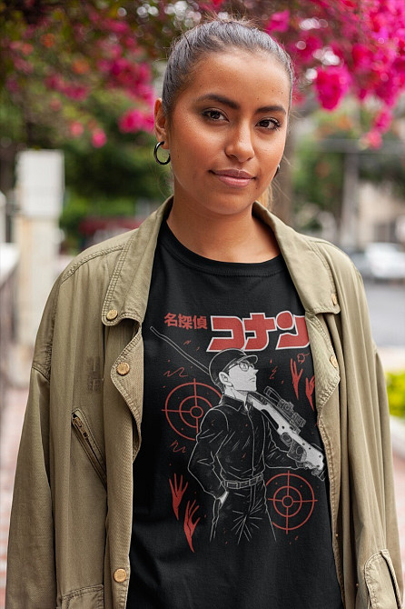 Футболка для мальчика аниме Винтаге Детективе Конан Аниме оверсайз (рост от 165 до 180 ) Черний AnimeJ0519m Днепр - изображение 3