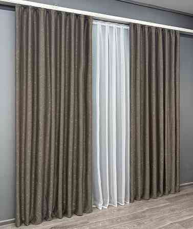 Комплект готових штор VR-Textil Льон Савана № 631ш Какао 200х270 см 2 шт (32-294) Київ