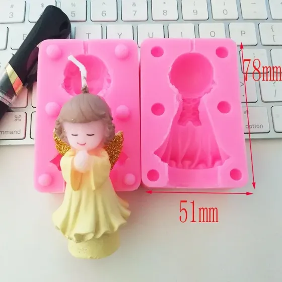 Молд силіконовий Ангел 51 на 78 мм рожевий Київ