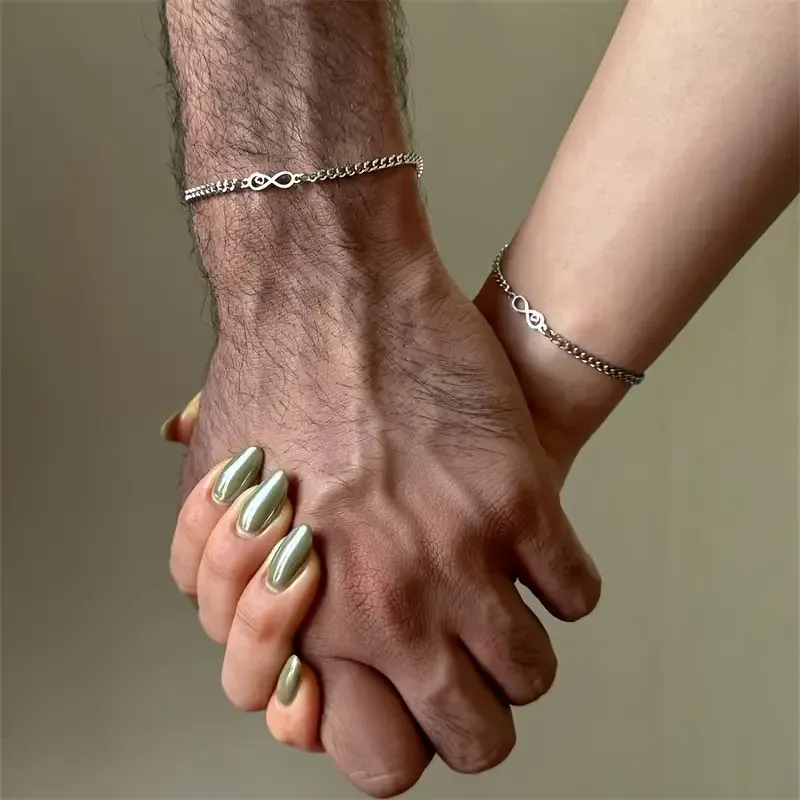 Парні браслети «Нескінченність» – набір 2 шт, сріблясті Київ - фото 2