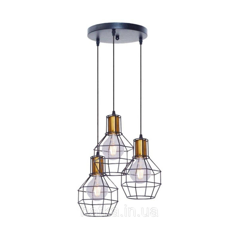 Люстра в стилі лофт GLD-22903-3 на 3 плафони Київ - фото 1