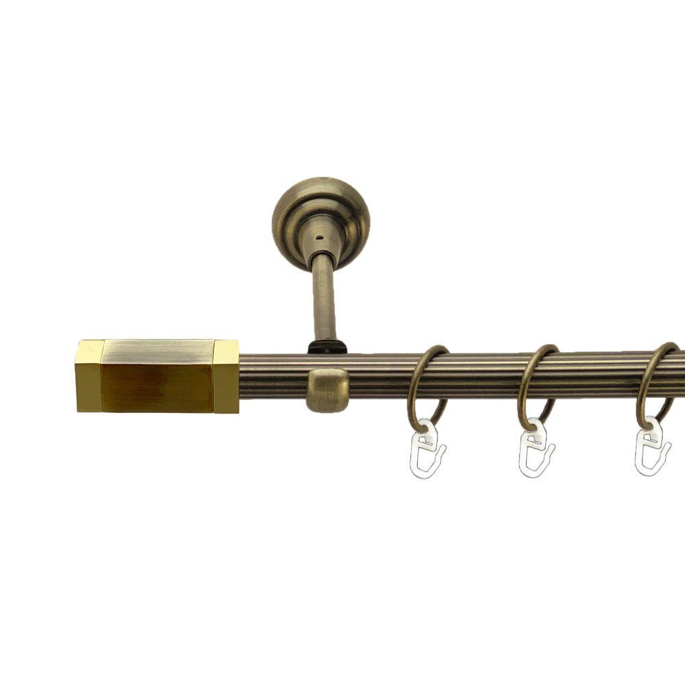 Карниз Orvit Квадро металевий однорядний відкритий рифлена труба кільце металеве Антик 19 мм 240 см Львов - изображение 1