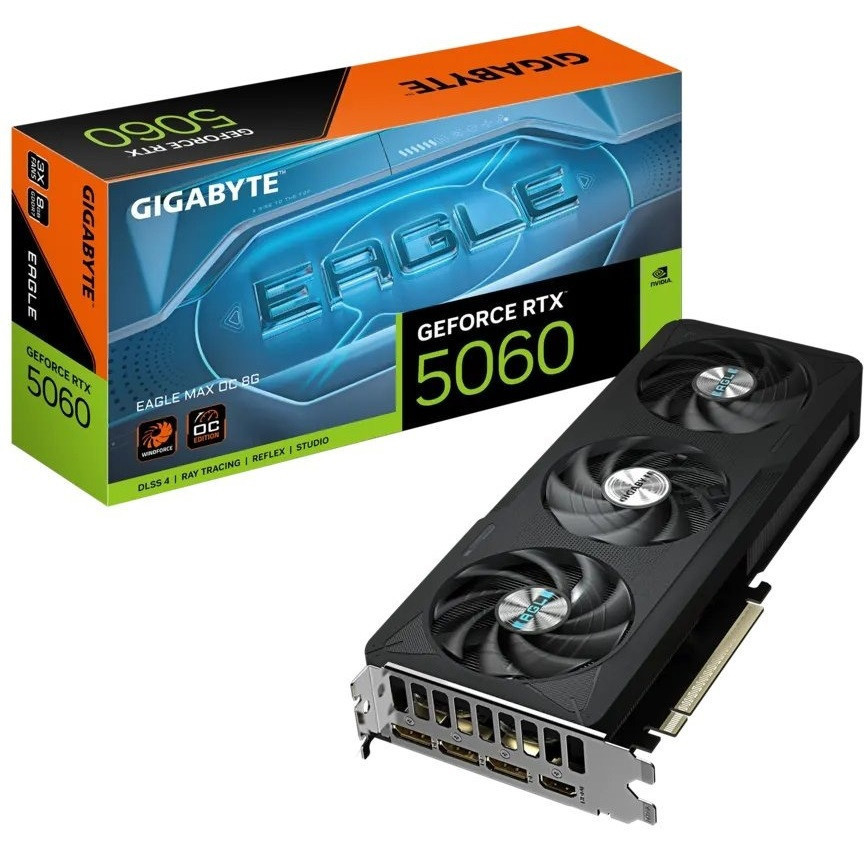 Відеокарта GF RTX 5060 8 GB GDDR7 Eagle Max OC Gigabyte (GV-N5060EAGLEMAX OC-8GD) ( Black ) Харьков - изображение 8