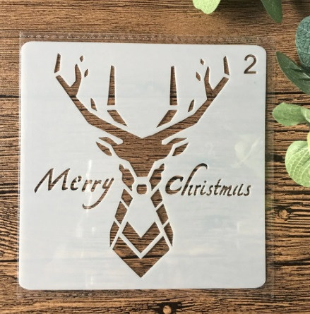 Новогодний трафарет Олень 13 на 13 см серый Киев - изображение 1