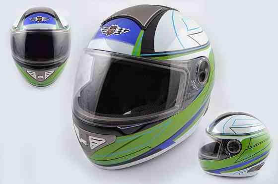 Шлем-интеграл (mod:550) (class) (size:XL, бело-зеленый) Мукачево
