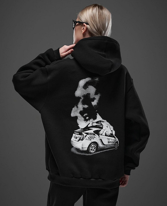 Костюм оверсайз Police on Fire – худі та джогери з принтом горить Пріус Чернівці - фото 4