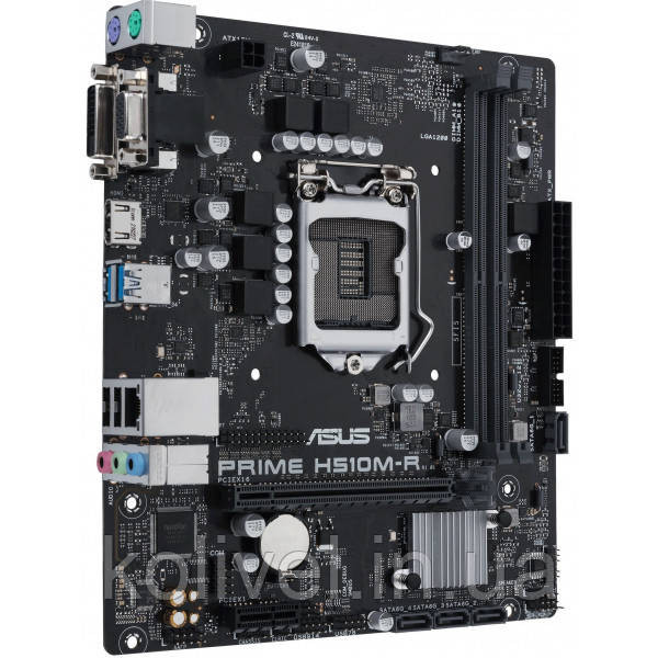 ASUS PRIME H510M-R-SI (1200/H510, 2*DDR4, 1xPCIex16, HDMI/DVI/VGA, 4xSATAІІІ, GLan, 7.1ch, mATX) (PRIME Київ - фото 3