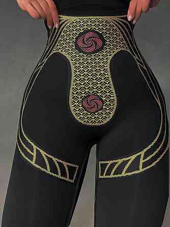 Лосины женские Tianlianduo 953 дайвинг с утяжкой и тейпами push up черные, черный, L Киев