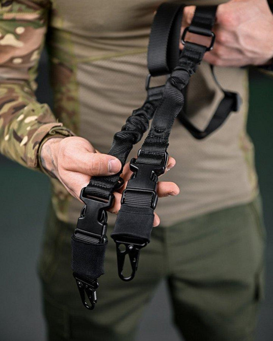 Двоточковий збройовий ремінь чорний ПП7605 Одеса - фото 5