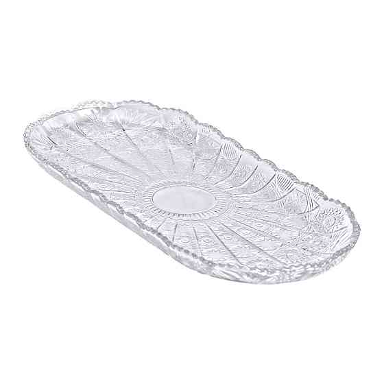 Yiwu Сервірувальне блюдо для подачі закусок 33.5х15х2 см скляне овальне HP-YH-25 Киев