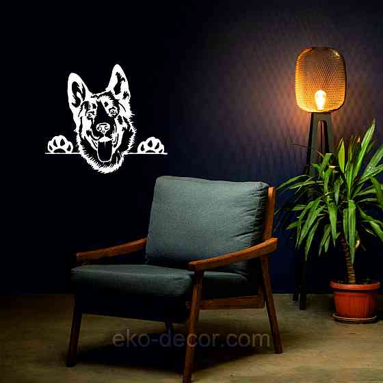 Декоративне настінне Панно «Вівчарка», Декор на стіну 70*63 см, Білий Київ