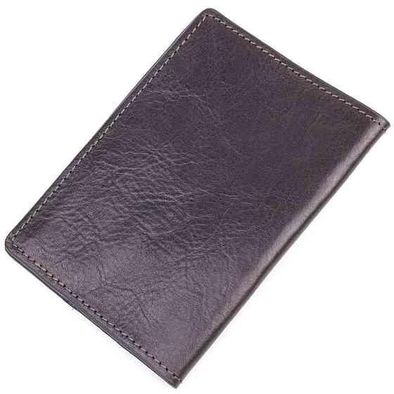 Кожаная обложка на паспорт Карта GRANDE PELLE 16774 Коричневая Киев