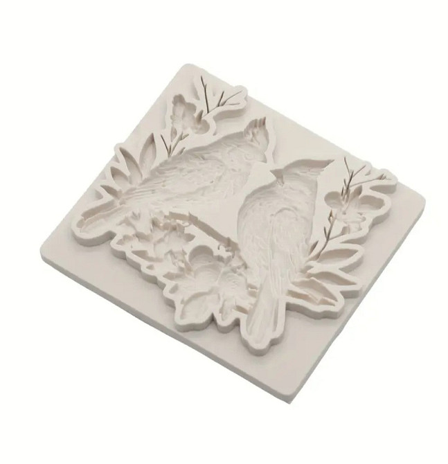 Молд силиконовый Птицы 87 на 80 мм серый Киев - изображение 3