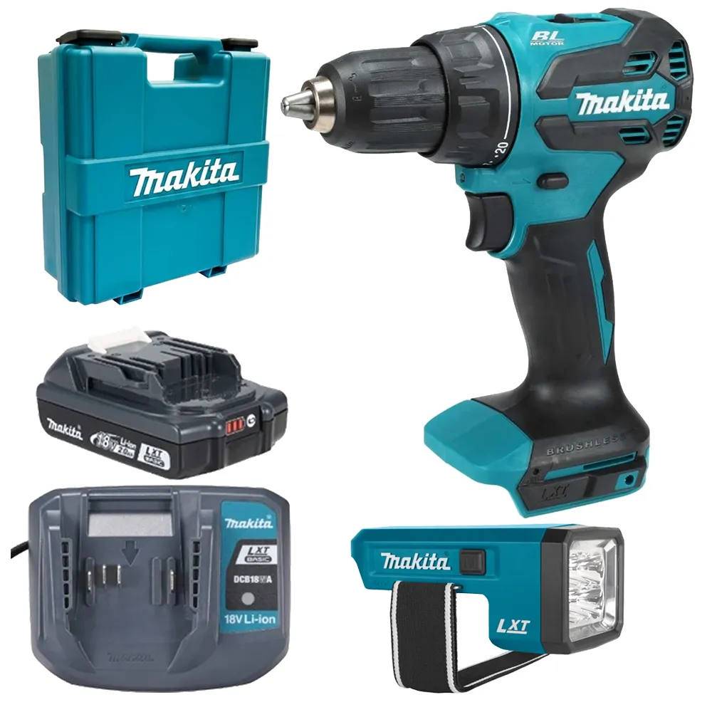 Професійний набір акумуляторного інструмента Makita LXT Basic (дриль-шурупокрут DDF490WV + ліхтар DEBDML186) Київ - фото 1