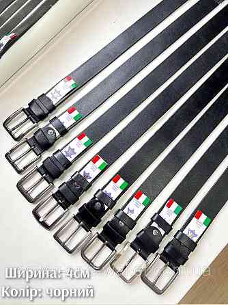 Стильний чоловічий ремінь під джинси з натуральної шкіри з чорною пряжкою  40 мм PS Leather Київ